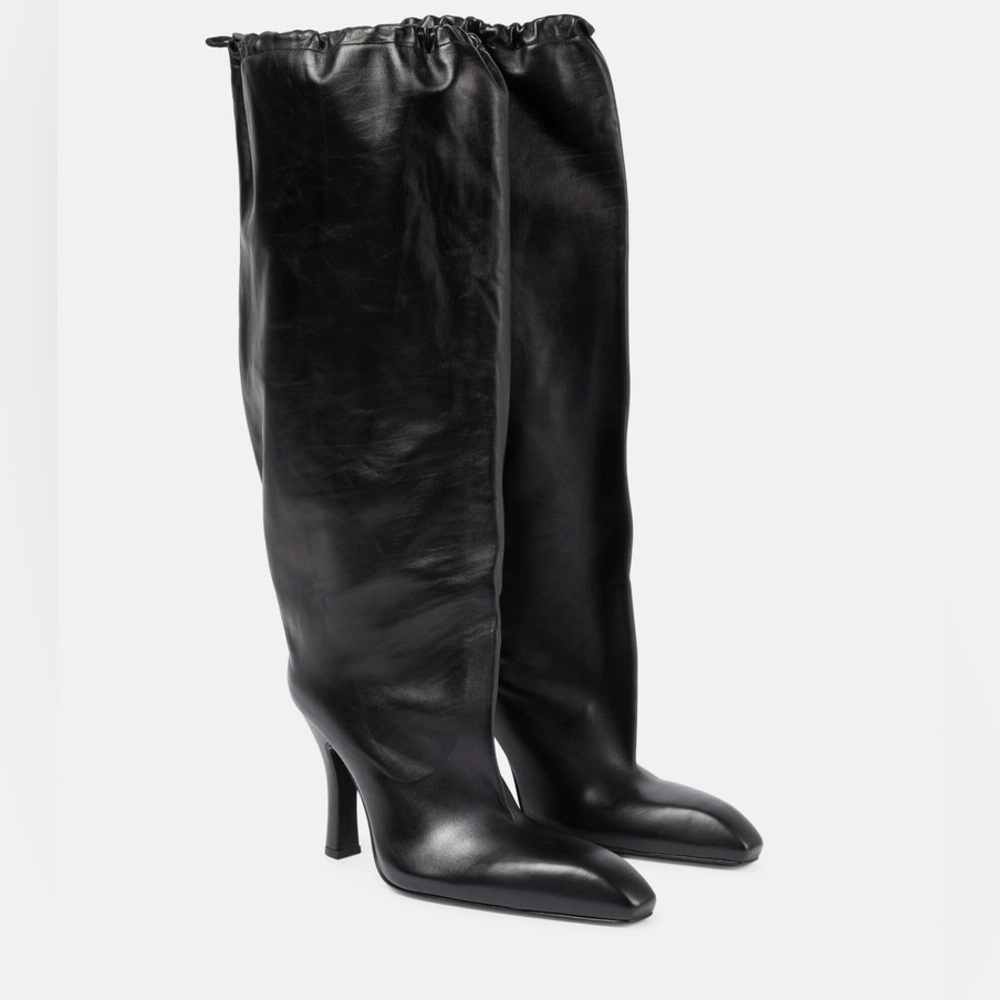 Balenciaga Boots Women's Black Falcon 105mm Leather Knee Boots EUR 39 US 9 - Picture 2 of 16